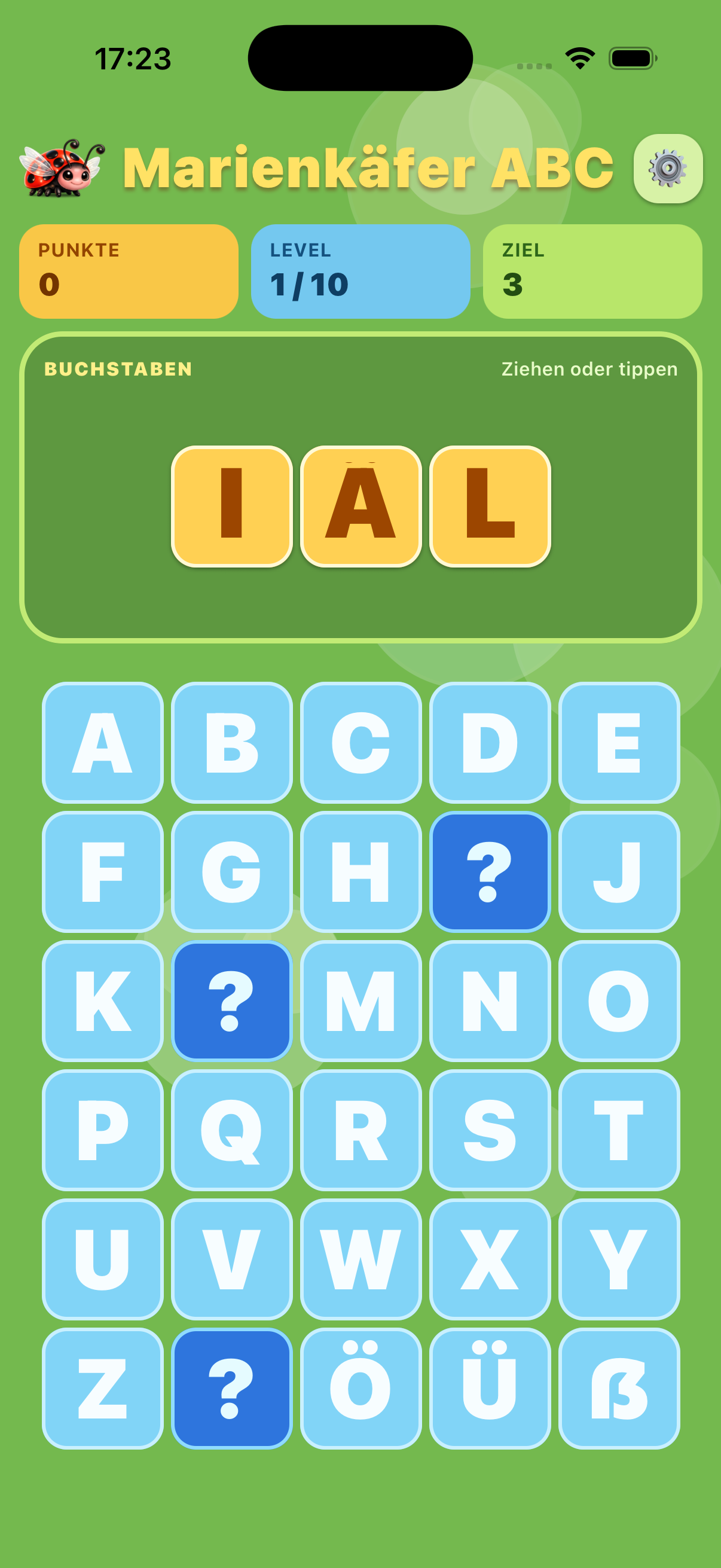 Ladybug ABC gameplay screen